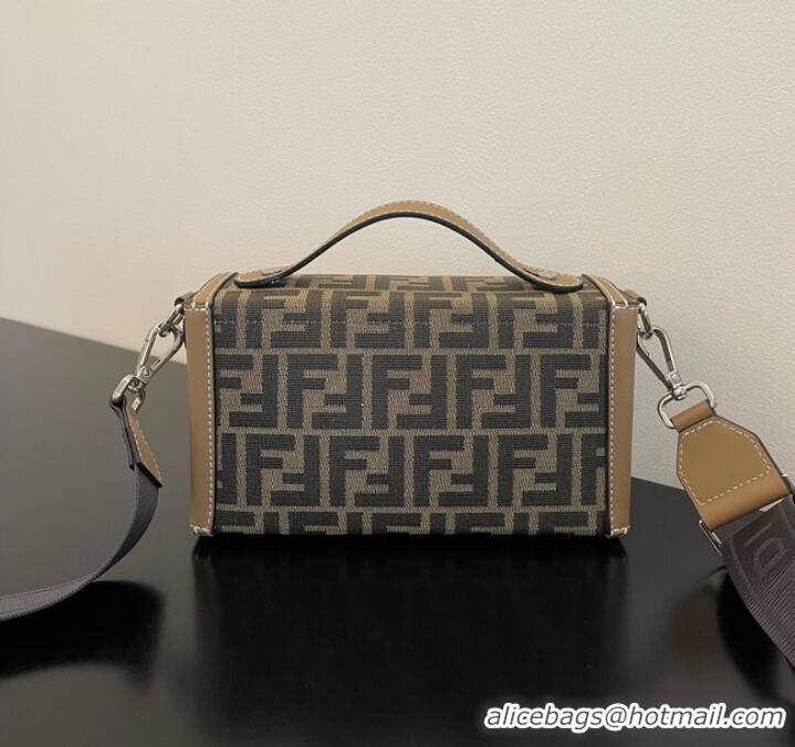 Grade Design Fendi Small Boston bag in dove gray tapestry fabric 8BS5568A