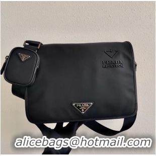 Super Quality Prada Re-Nylon and Saffiano leather shoulder bag 2VD039 black