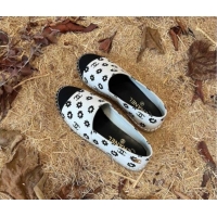 Cheaps Chanel Daisy Print Denim Espadrilles White 052045