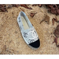 Sumptuous Chanel CC Denim Espadrilles G39028 Grey