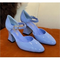 Trendy Design Chanel Patent Calfskin Open Shoes Pumps 8.5cm G39052 Blue