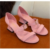 Discount Chanel Patent Calfskin Sandals 5.5cm G39050 Pink