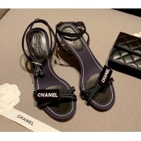 Low Cost Chanel Logo Patch Sandals Black 060225