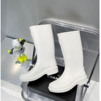 Best Product Chanel Rubber Rain Boots 062056 White