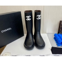 Cheap Price Chanel Rubber Rain Boots Black 062062