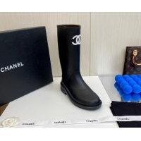 Cheap Price Chanel Rubber Rain Boots Black 062062