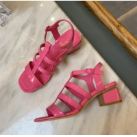 Discount Chanel Patent Calfskin StrapSandals 4.5cm G38689 Pink