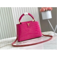 Unique Grade Louis Vuitton crocodile skin CAPUCINES BB M48865 Rose