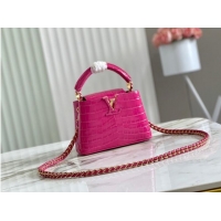 Grade Promotional Louis Vuitton crocodile skin CAPUCINES MINI M81190 rose