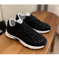 Good Quality Chanel CC Overall Print Suede Sneakers G39230 Black