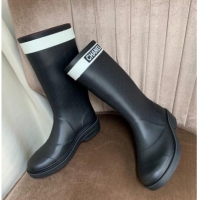 Crafted Chanel Rubber Rain Boots Black 070169