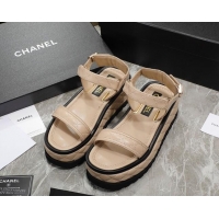 Classic Hot Chanel Suede Sandals G39143 Beige 070494