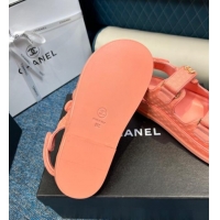 Low Cost Chanel Knitwear Strap Flat Sandals G35927 Orange 706138