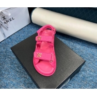 Purchase Chanel Knitwear Strap Flat Sandals G35927 Fuchsia Pink 0706141