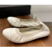 Best Product Chanel Leather Ballerinas Light Beige 071817