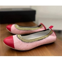 Best Chanel Tweed Ballerinas Pink/Red 071820