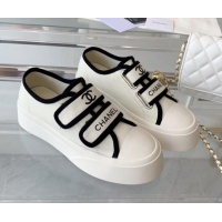 1:1 aaaaa Chanel Canvas Sneakers White 071822