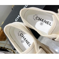 Luxury Cheap Chanel Canvas Sneakers White 071823