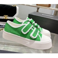 Charming Chanel Canvas Sneakers Green 071825