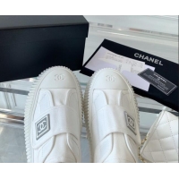 Trendy Design Chanel Canvas Platform Sneakers White 071826