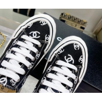 Luxury Discount Chanel CC Canvas Sneakers Black 071830