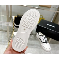 Grade Quality Chanel Open Canvas Sneaker Mules White 071833