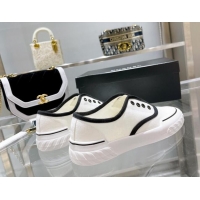 Grade Chanel Open Canvas Sneakers White 071835