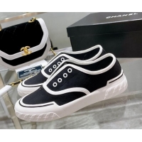 Lower Price Chanel Open Canvas Sneakers Black 071836