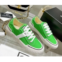 Sophisticated Chanel Canvas Sneakers Green 071839