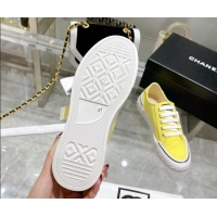 Best Price Chanel Canvas Sneakers Yellow 071840