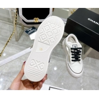 Original Cheap Chanel Cut-out Leather Sneakers White 071842