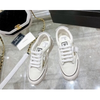 Hot Style Chanel Cut-out Leather Sneakers White 071843