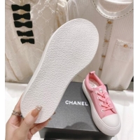 Best Product Chanel Canvas Platform Sneakers 5cm Pink 071854