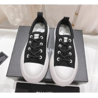 Lowest Price Chanel Canvas Platform Sneakers 5cm Black 071855