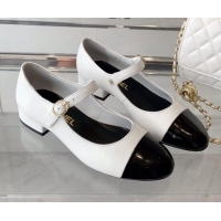 Fashion Chanel Lambskin Mary Janes Shoes White 072172