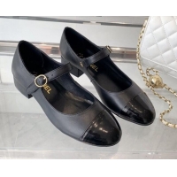 Sophisticated Chanel Lambskin Mary Janes Shoes Black 072173