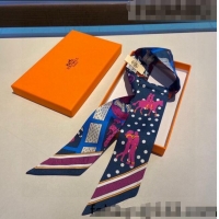 Top Design Hermes Silk Bandeau Scarf H2306 Blue 2022