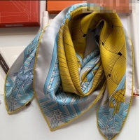 Good Product Hermes Masan Silk Square Scarf 90x90cm H3075 Blue 2022