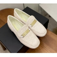 Charming Chanel Terrycloth Loafers White 08089106