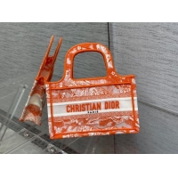 Good Taste Dior Mini Book Tote Bag in Fluorescent Orange Toile de Jouy Transparent Canvas CD8027 2022