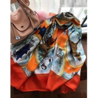 Reasonable Price Hermes Silk Square Scarf 140x140cm H62404 Orange 2022