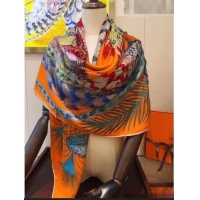 Cheapest Hermes Silk & Cashmere Square Scarf 140x140cm H62413 Orange 2022