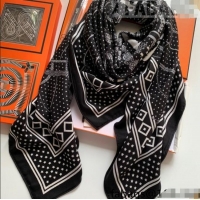 Most Popular Hermes Cashmere Silk Scarf Shawl 140x140cm 0726 Black 2022