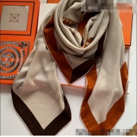 Top Quality Hermes Cashmere Silk Scarf Shawl 140x140cm H0726 Light Apricot 2022