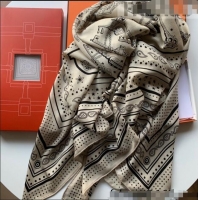 Market Sells Hermes Cashmere Silk Scarf Shawl 140x140cm HC0726 Apricot 2022