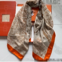 Popular Style Hermes Cashmere Silk Scarf Shawl 140x140cm HC0727 Orange 2022