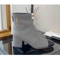 Luxurious Chanel Stretch Lambskin Ankle Boots 5cm G39160 Gray