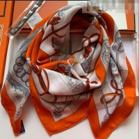 New Design Hermes Cashmere & Silk Sqaure Scarf 100 H2695 Orange 2022