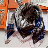 Unique Style Hermes Cashmere & Silk Sqaure Scarf 100 H2695 Navy Blue 2022