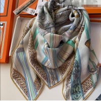 Promotional Best Hermes Cashmere & Silk Sqaure Scarf 100 H2695 Grey 2022